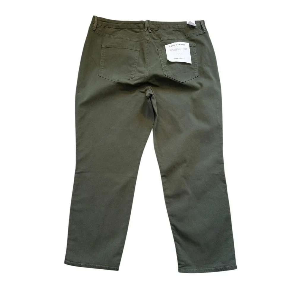 Good‎ American Good Classic High Rise Jeans Fern Green Size 20 Plus GC727T New